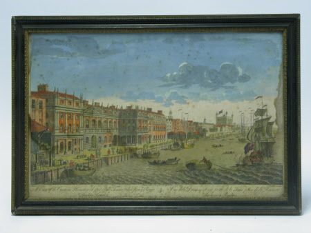A view of the Custom House with part of the Tower taken from the river Thames London