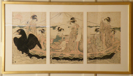 Women on a boat at New Year imitating the Seven Gods of Good Fortune