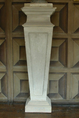 Pillar inset with stone plaque for bust of the Emperor Caligula, Emperor of Rome (12 - 41 AD) 