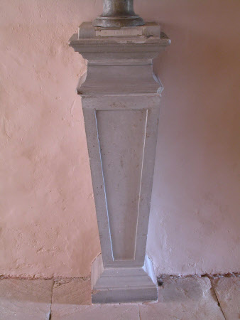 Pillar inset with stone plaque for bust of the Emperor Vitellius (AD 12-69) 