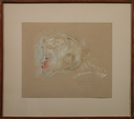 Winston Spencer Churchill (1940 - 2010) as a little boy asleep