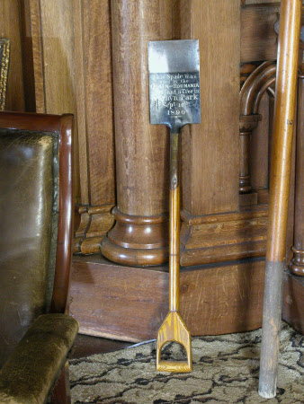 Ceremonial spade used by Queen Elizabeth, Queen of Romania (1843-1916) on 10th September, 1890