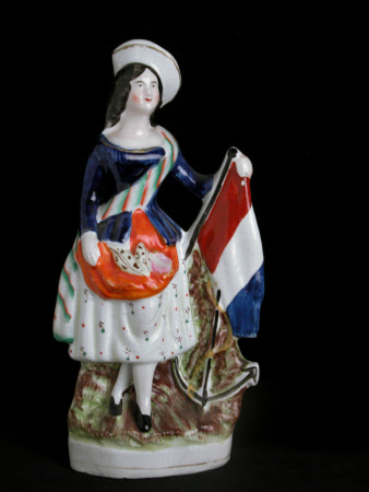 Lady with French Flag and Anchor