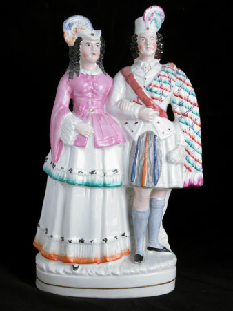 A Man in a Kilt, and a Lady in a Pink Jacket