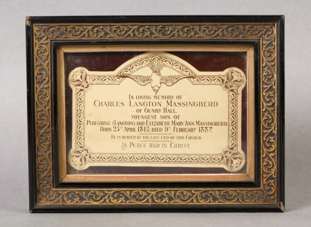 Memorial to Charles Langton Massingberd (1815-1887), St Peter's Church, Gunby, Lincolnshire