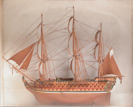 Miniature model warship