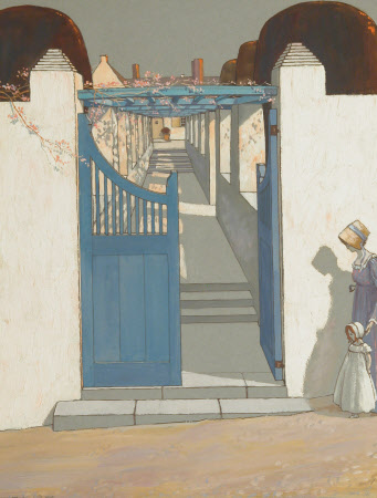Figures in front of Gates, St Kitts 