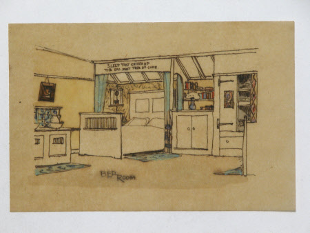 Ink and watercolour drawing