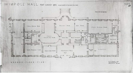 Part survey of the ground floor of Wimpole Hall, Cambridgeshire