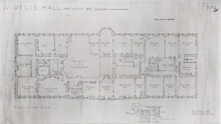 Part survey of the first floor of Wimpole Hall, Cambridgeshire