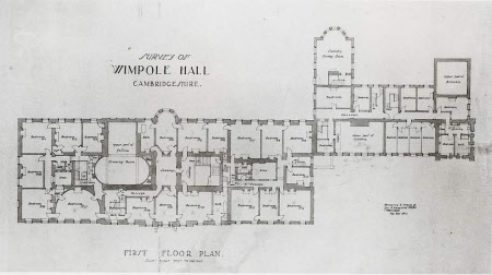 Survey plan of the first floor of Wimpole Hall, Cambridgeshire
