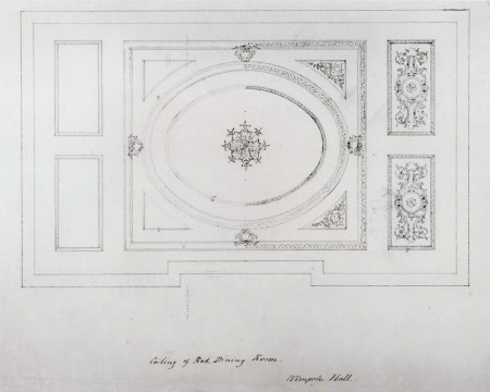 Design for the ceiling of the Red Room at Wimpole Hall, Cambridgeshire