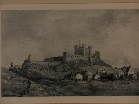 View of Bamburgh Castle and part of Bamburgh village from the north side.
