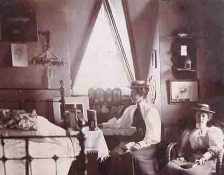 Two unknown Ladies seated in a Bedroom
