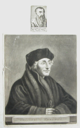 Giulio Cesare Scaligero (1484-1558) and Desiderius Erasmus (1466-1536) (after Hans Holbein the ...