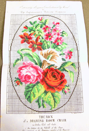 Pattern for back of a drawing room chair in Berlin wool and beads
