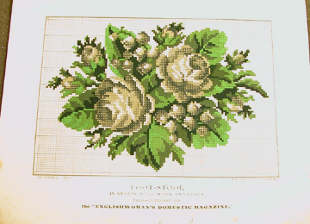 Pattern for footstool in Berlin wool-work and beads