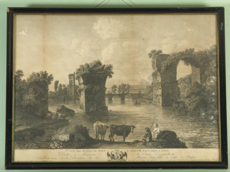 View of the Ruins of the Bridge of Augustus on the Nera at Narni (after Jakob Philipp Hackert) 