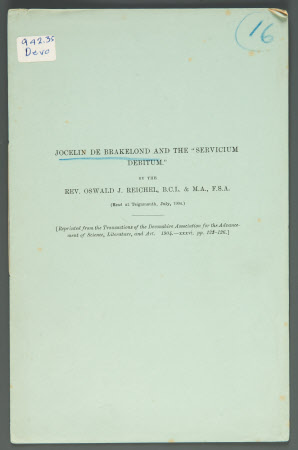 Jocelyn de Brakelond and the 'Servicium Debitum'