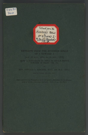 Extracts from the Hundred Rolls of 3 Edward I (AD 20 Nov 1274 to 19 Nov 1275) Being a Supplement to ...