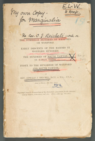 Pamphlet - The Domesday Hundred of Wenford or Wonford. Early Descents of the manors in Wonford ...