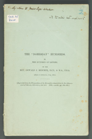 The Domesday Hundreds. II The Hundred of Listone