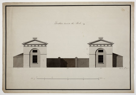 Back elevation of Village Lodge at Kedleston