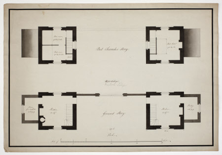 Plans of the ground floor and first floor of Village Lodge