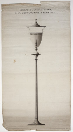 Design for a lamp and stand for the Great Staircase