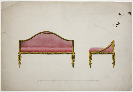 Design for a settee with branches