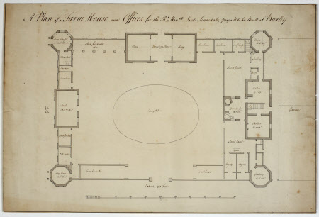 Plan of a farm with offices