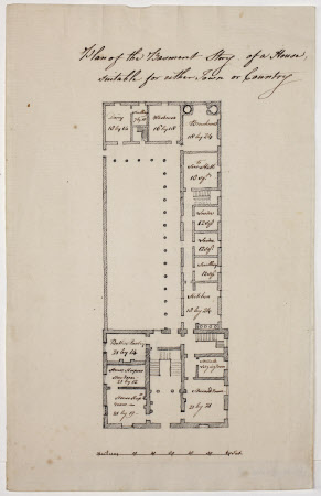 Plan of a rectangular basement storey