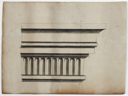 Detail of a fluted surbase