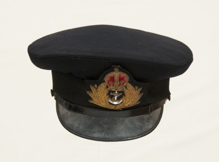 Royal Navy cap belonging to F P Heart.
