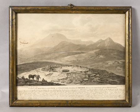 View of the Mound and of the Pipe from whence the Geyser issues, Iceland 