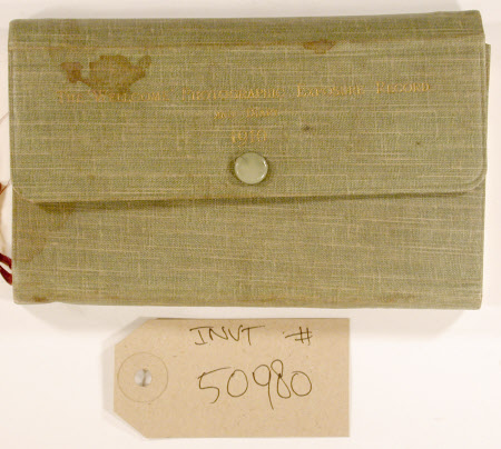 Wellcome Photographic Exposure Record and Diary 1914