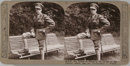 H.R.H. the Prince of Wales in the garden of the Chateau which was his Headquarters in France