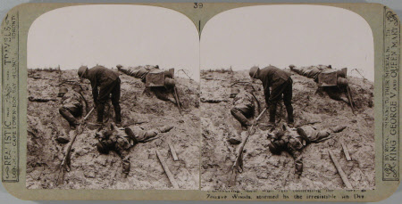 Uncovering men who fell contesting the crater at Zouave Woods, stormed by the irresistible 6th Div.