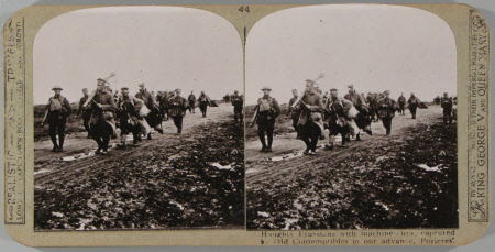Haughty Prussians with machine-guns captured by "Old Contemptibles" in our advance at Pozieres.