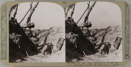 Holding the line near Dickenbush before our final assault on Messines Ridge, Ypres.