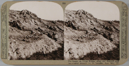 Daybreak on Vimy Ridge, after our dogged and impetuous assault on its heights. Apr. 9th `17