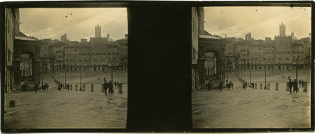 Piazza of Siena Cathedral and Camp... in distance