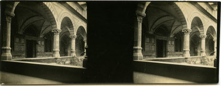 Green Cloisters and entrance to Spanish Chapel in S. Maria Novella Florence