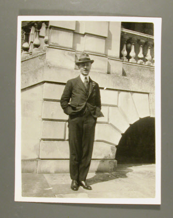 The Hon. Francis Gerald Agar-Robartes, later 7th Viscount Clifden (1883-1966) outside Wimpole Hall, ...