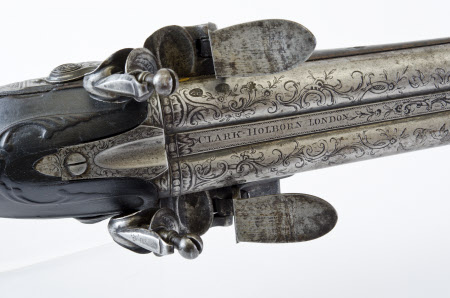 Kedleston Hall, 108522, double-barrelled flintlock sporting gun, condition survey, 2005  © National Trust / Brian Godwin
