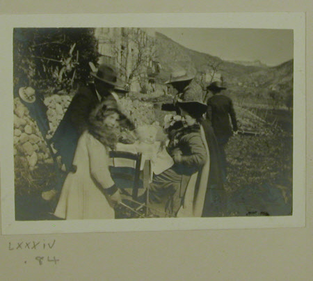 Group including Daphne Gott and Mary Dickinson, Viscountess Clifden (1853-1921). Picnic at Sospel