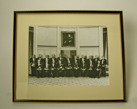 Sir Winston Churchill (1874-1965) seated, fourth from left, with the Elder Brethren of Trinity House