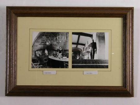 Linda Lilburn, and Jack Lilburn her father in the Long Gallery, Lindisfarne Casle