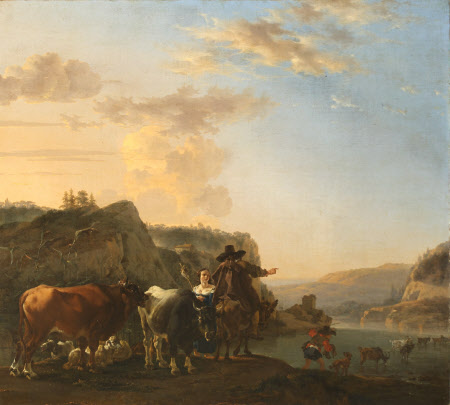 A Landscape with Peasants (Landscape with Herdsmen fording a River)