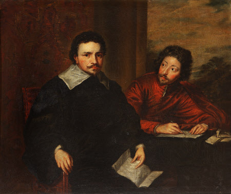 Thomas Wentworth,1st Earl of Strafford (1593-1641) with his Secretary Sir Philip Mainwaring ...